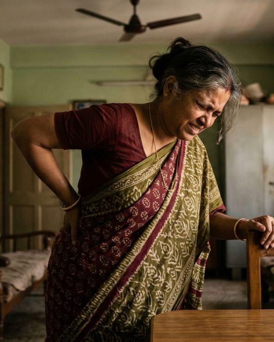 Indian woman in pain