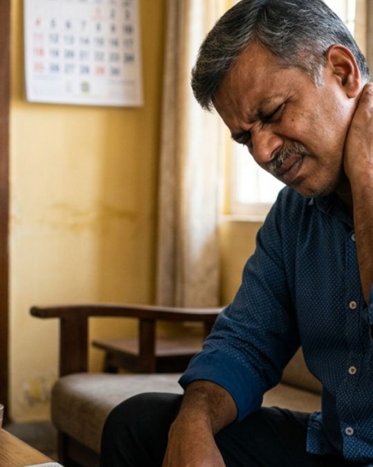 Man in Pain that's why he is seeking Best Physiotherapy Centre In Tollygunge and he reached VYASA Kolkata