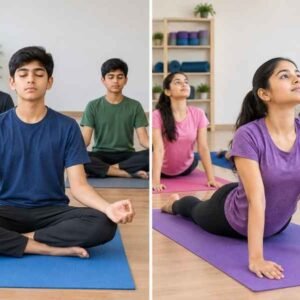 A Separate group of Boys and Girls are doing Yoga for Teenagers in Kolkata